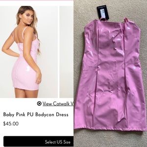 baby pink latex dress